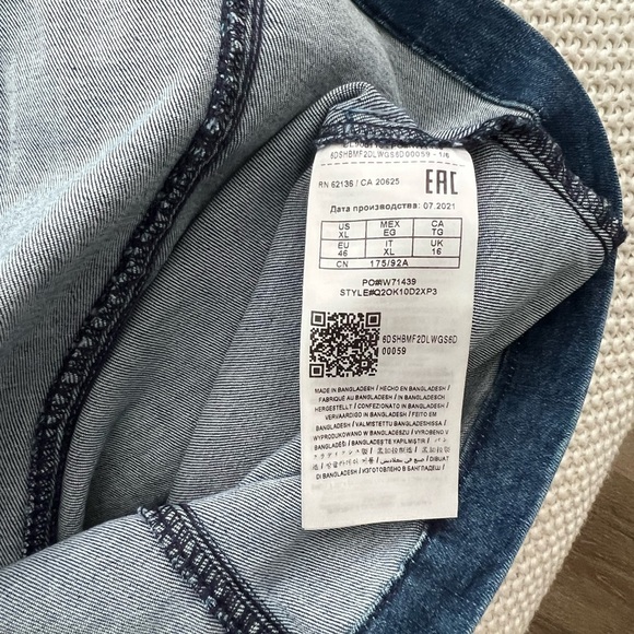 Guess Blue Sheath Dress with Notched Collar and Short Sleeves - Picture 10 of 11